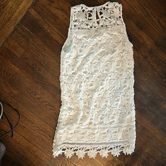 Francesca's White Lace Dress, Size M - Picture 4 of 5